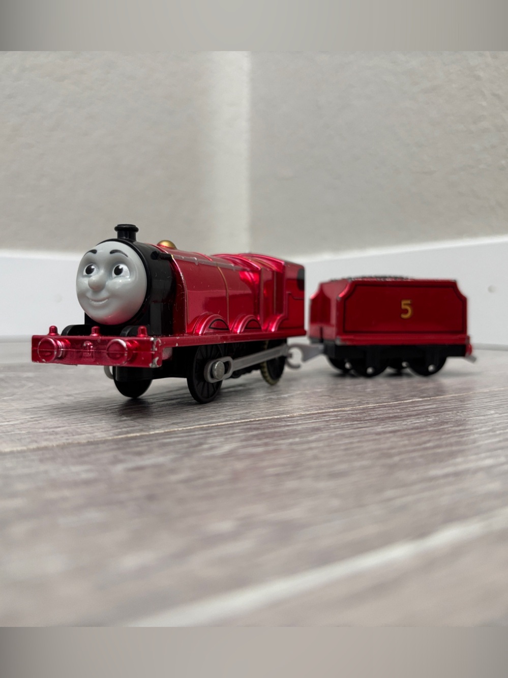 Metallic Motorized Trackmaster James and Tender - Thomas & Friends WORKS!